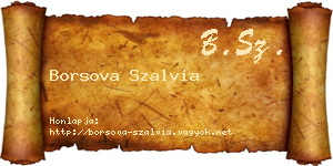 Borsova Szalvia névjegykártya